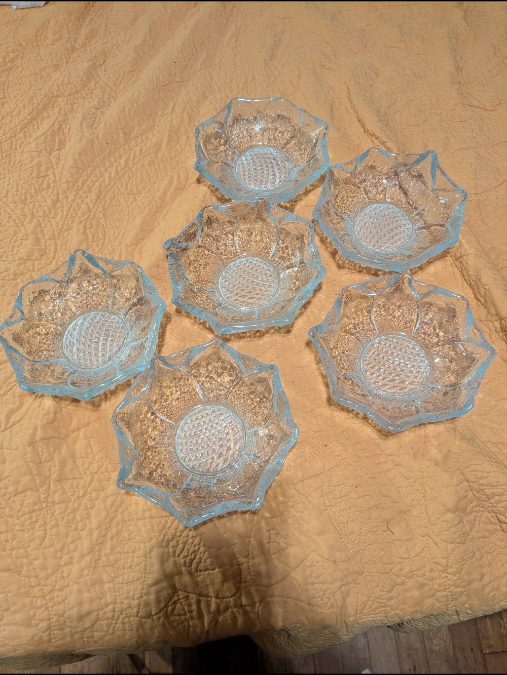 Blenko Sunflower Bowls Set Of 6!
